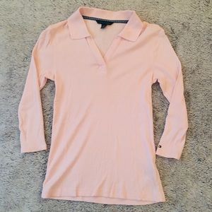 NEW Tommy Hilfiger Pink 3/4 Sleeve Polo